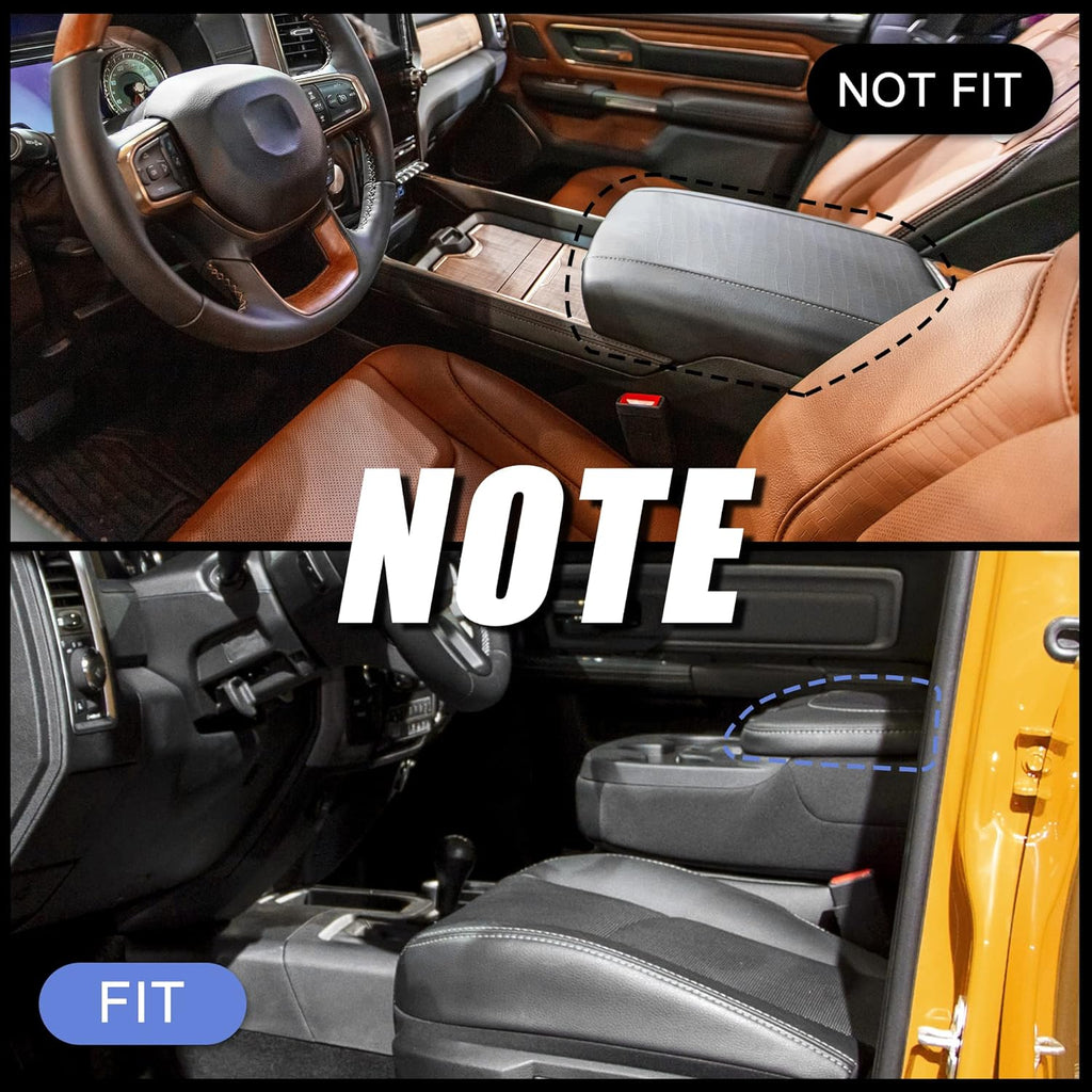 Black Microfiber Leather Center Console Lid Armrest Cover W542