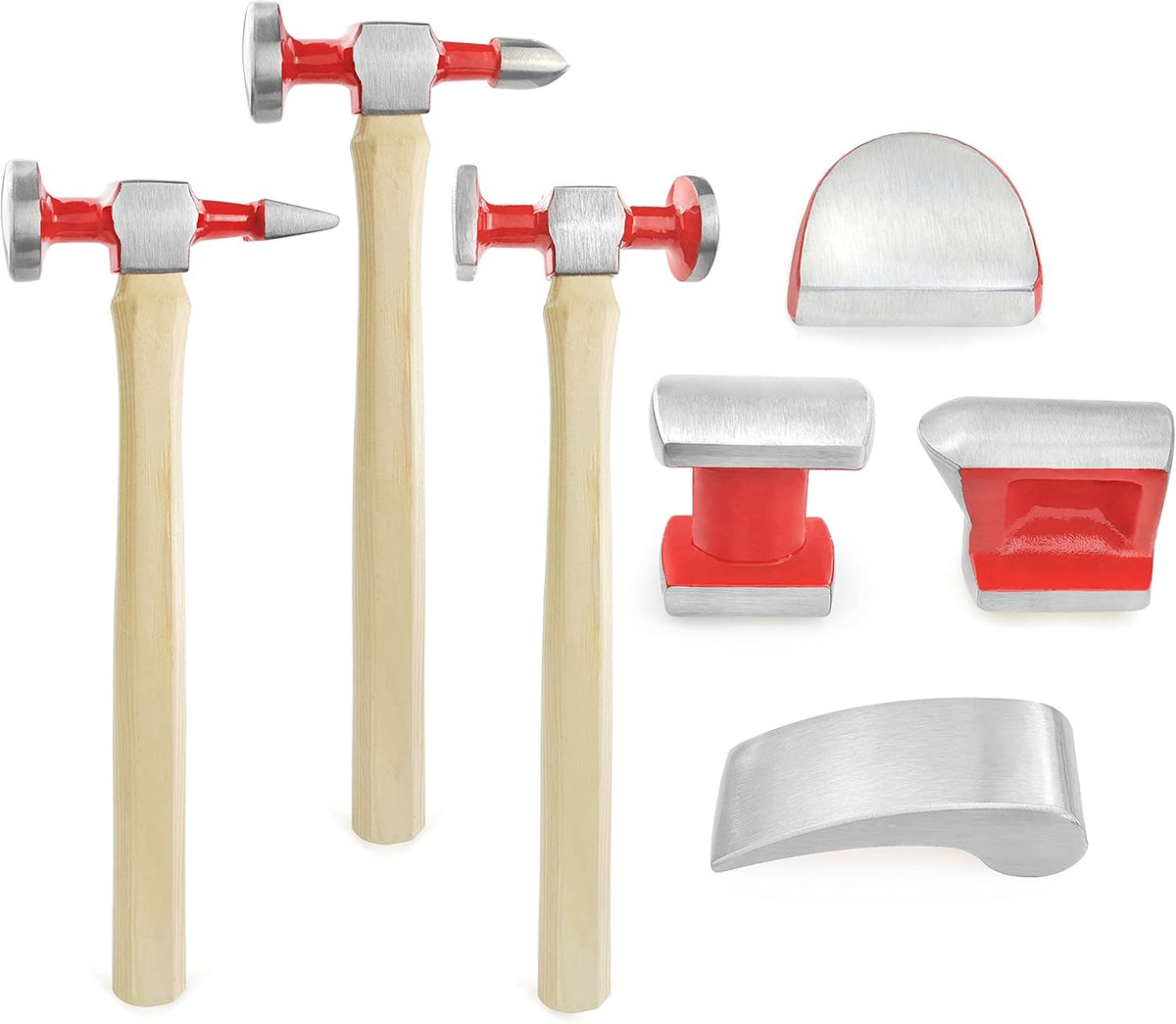 7-Piece Auto Body Repair Kit with Carbon Steel Hammer Heads and Dollies A86478