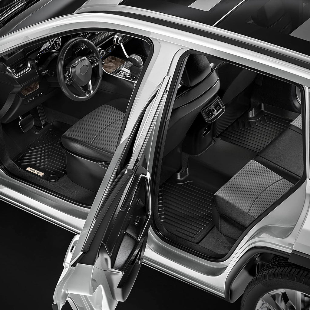 Black TPE Floor Mats Full Set Liners V281