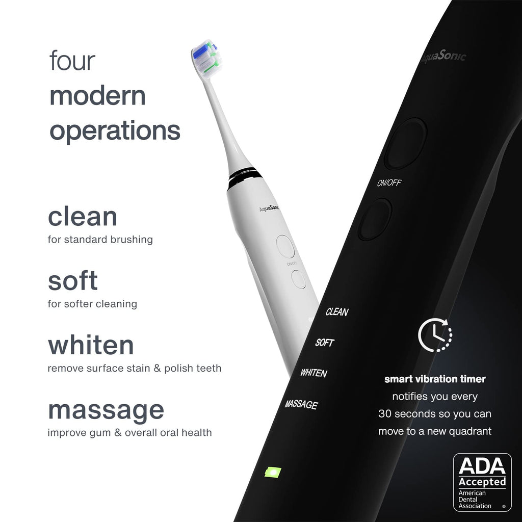 Electric Smart Toothbrush with UV Sanitizing Charging Base, 10 Brush Heads, 2 Travel Cases, Pack of 2 Q59347