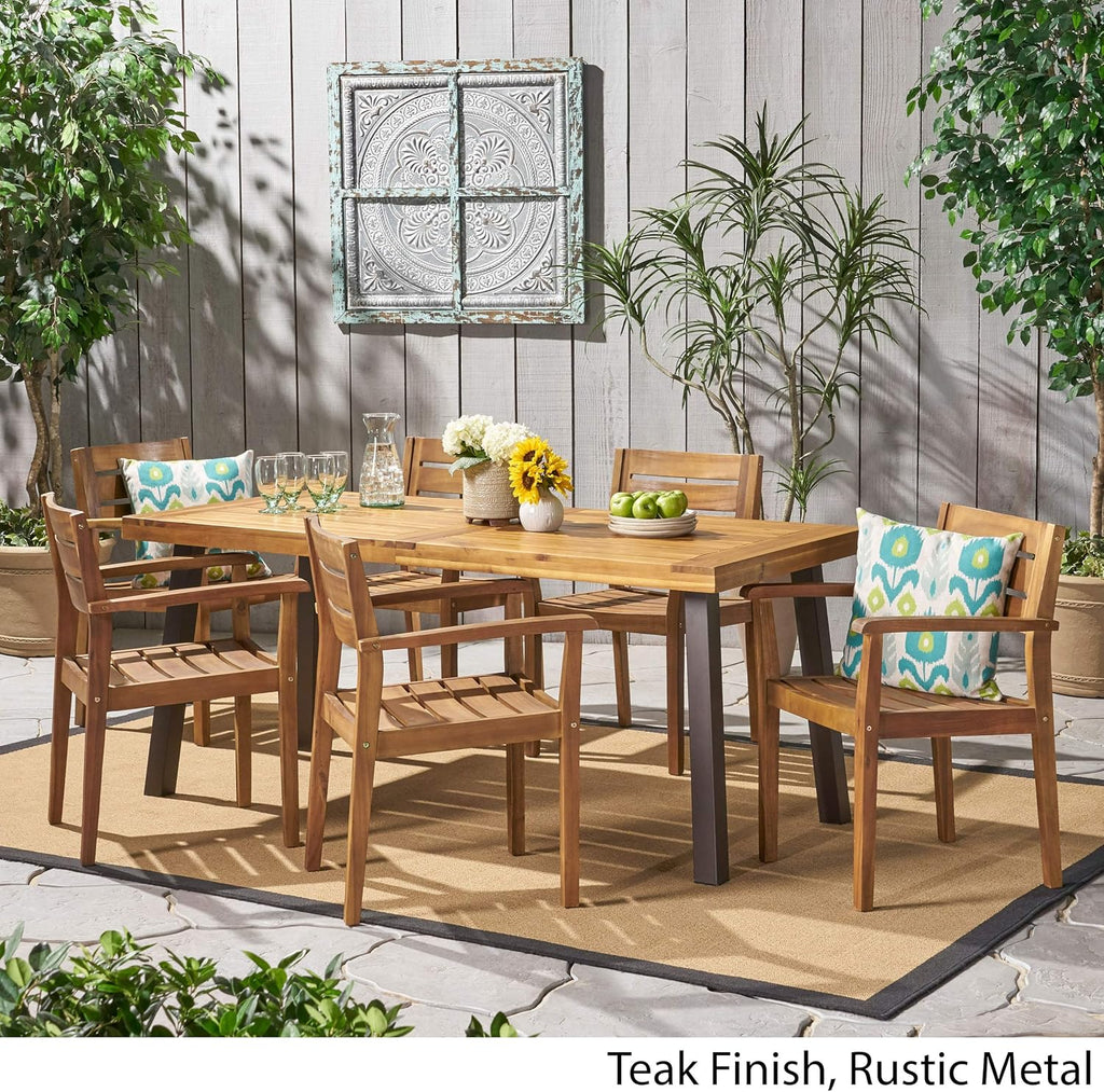 7-Pcs Acacia Wood Outdoor Dining Set B85053