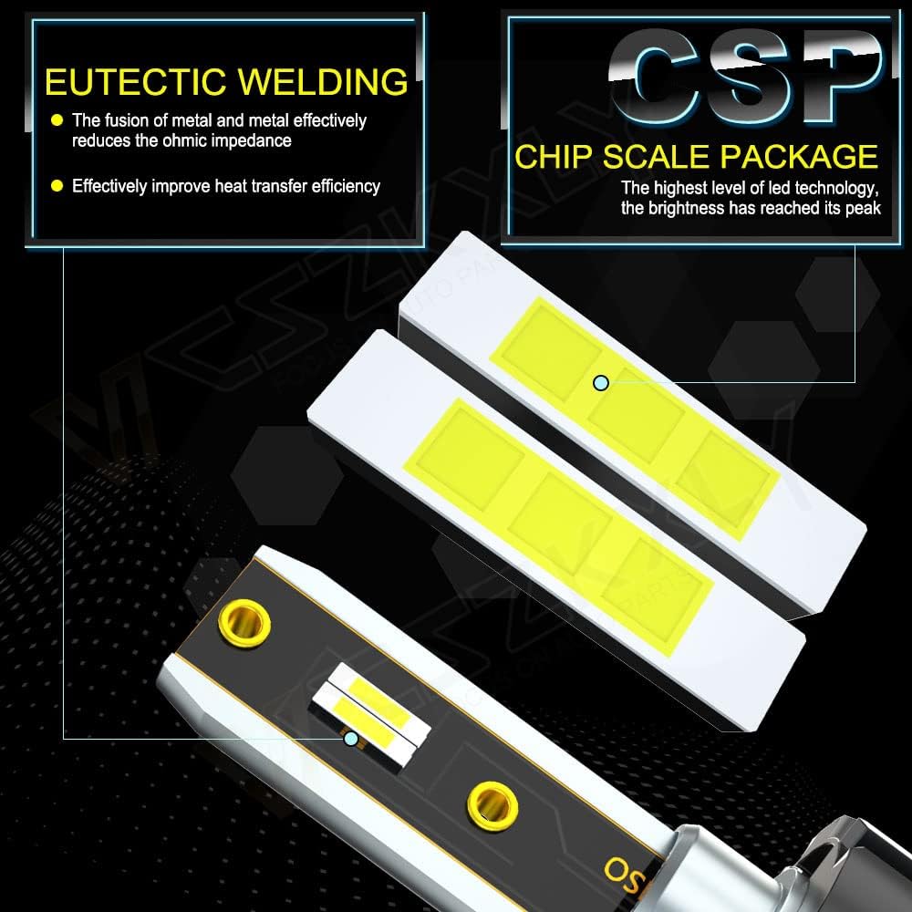 H13 9008 LED Headlight Bulbs Combo Kit, 6000K Bright White, Pack of 2 K894
