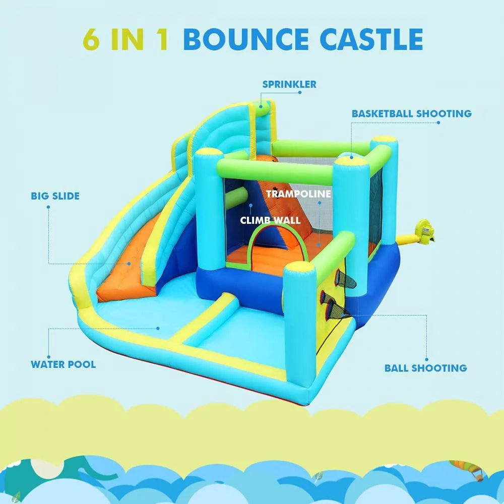 Kids Inflatable Bounce House Ball Pit Play Slide With Blower R824540