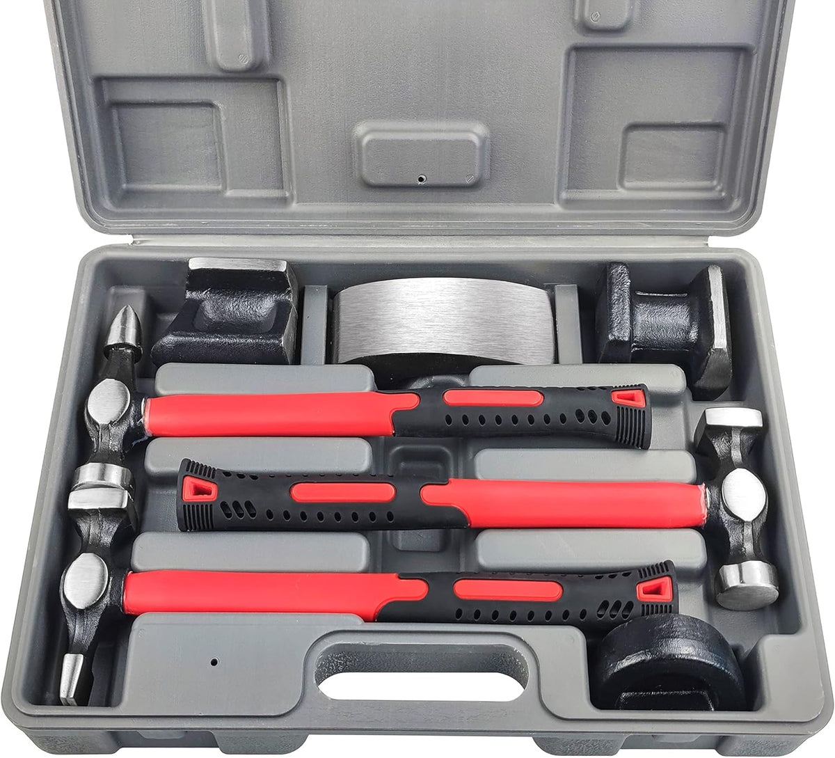 7-Piece Auto Body Repair Kit with Carbon Steel Hammer Heads and Dollies A86478