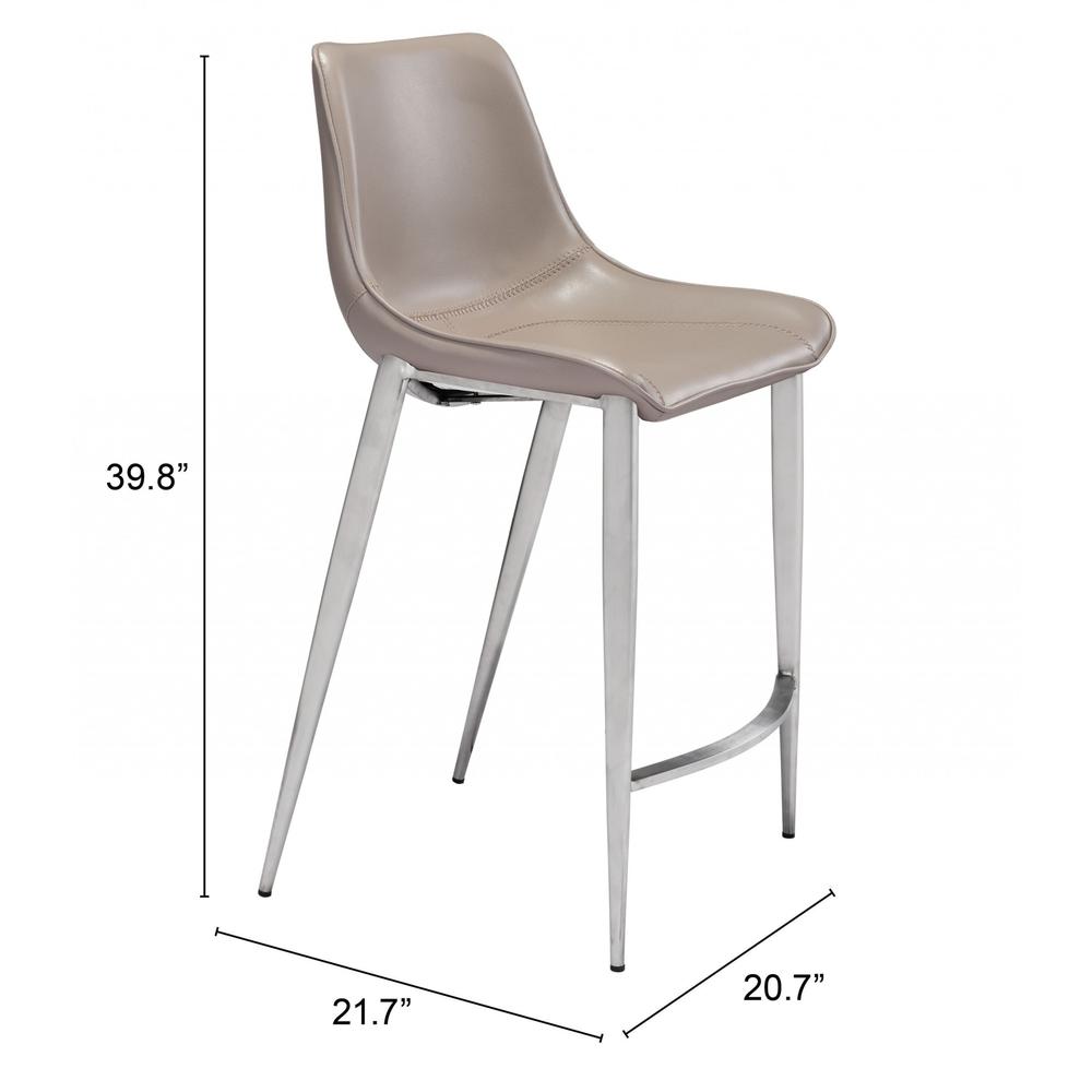 Gray Faux Leather Counter Chairs Z119