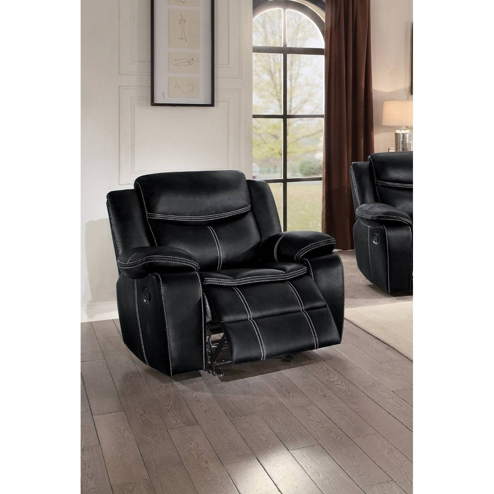 Black Faux Leather Gel Glider Reclining Chair U66495