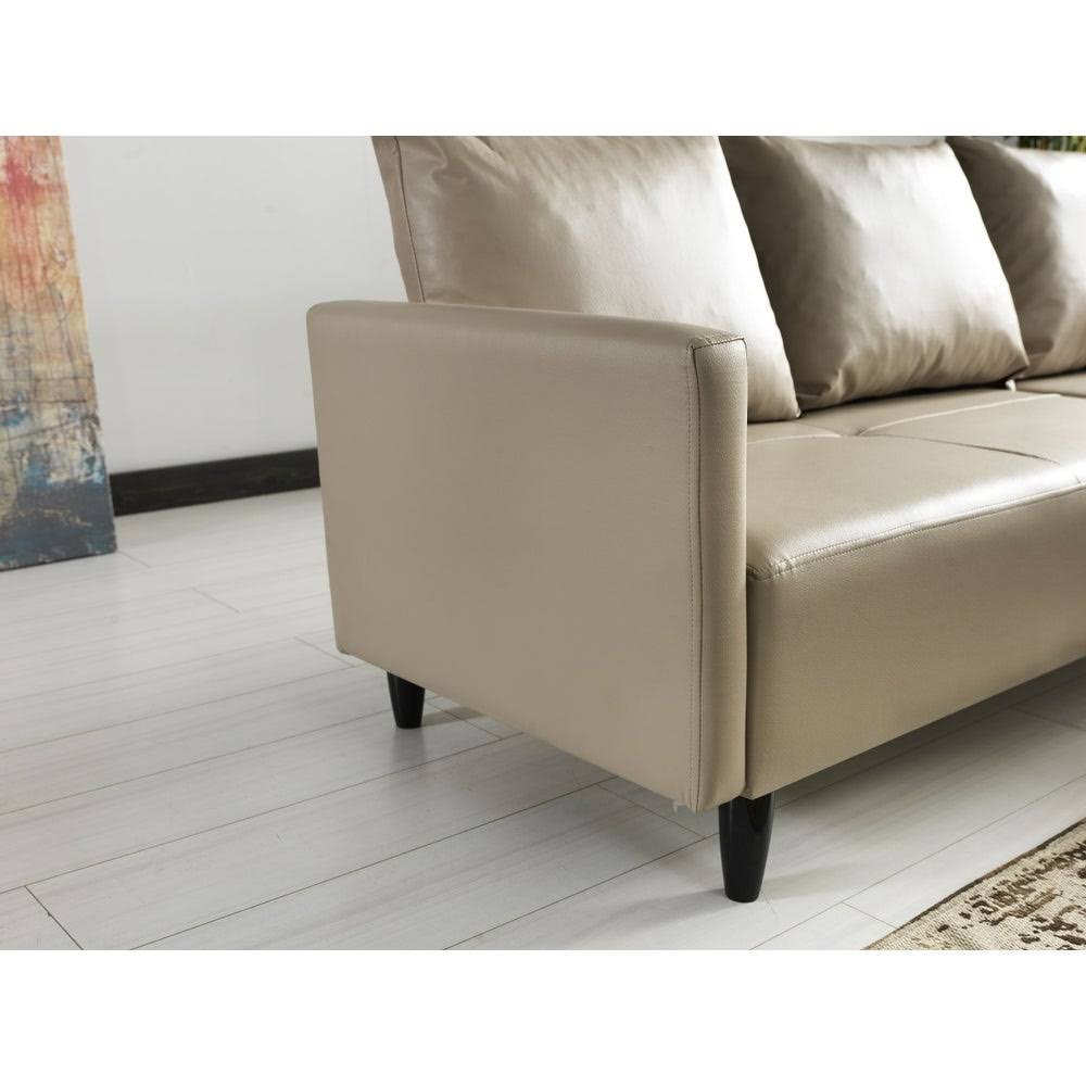 Contemporary Faux Leather Reversible Sectional S4715