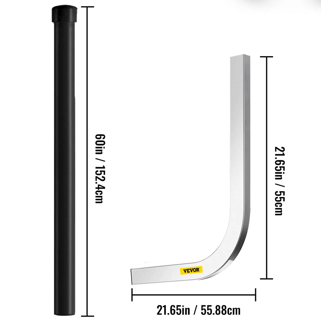 Boat Trailer Guide-on, 60", One Pair Galvanized Steel with PVC Tube Covers A5173