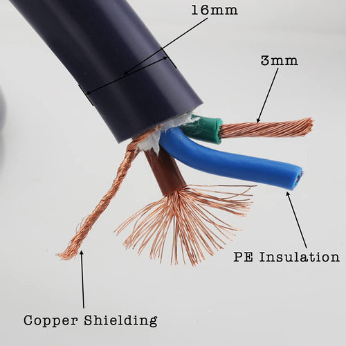 12AWG HiFi Power Cord 125V 15A 3-Prong Audiophile AC Power Cable with US Connector Plug (1M / 3.28FT) H67516