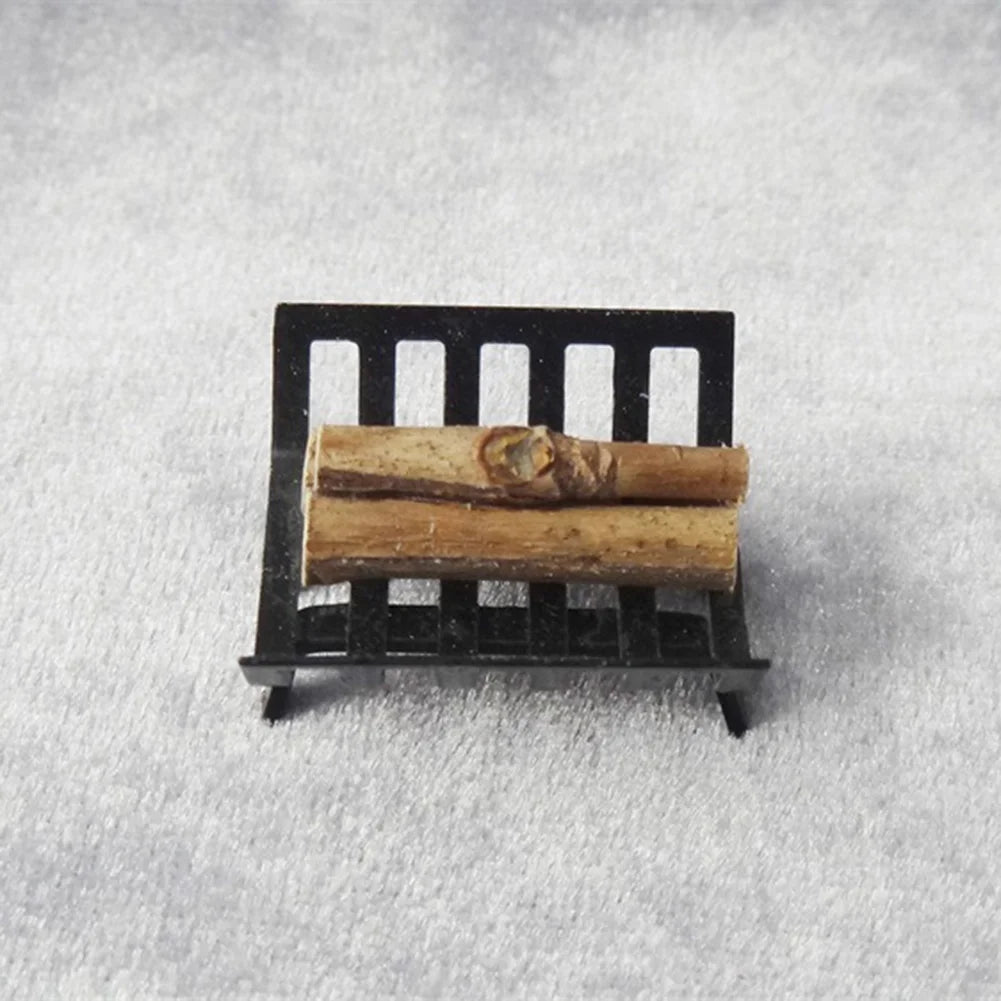 1/12 Metal Rack with Firewood Doll House Furniture Y311358