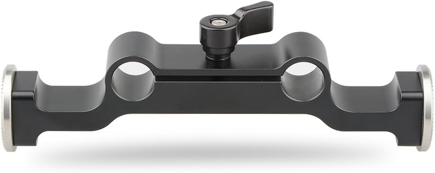 Leather Handle 15mm Rod Shoulder Mount Rig with Rosette Standard Accessory for DSLR (Black, M6 Thread, 31.8 mm) F814245