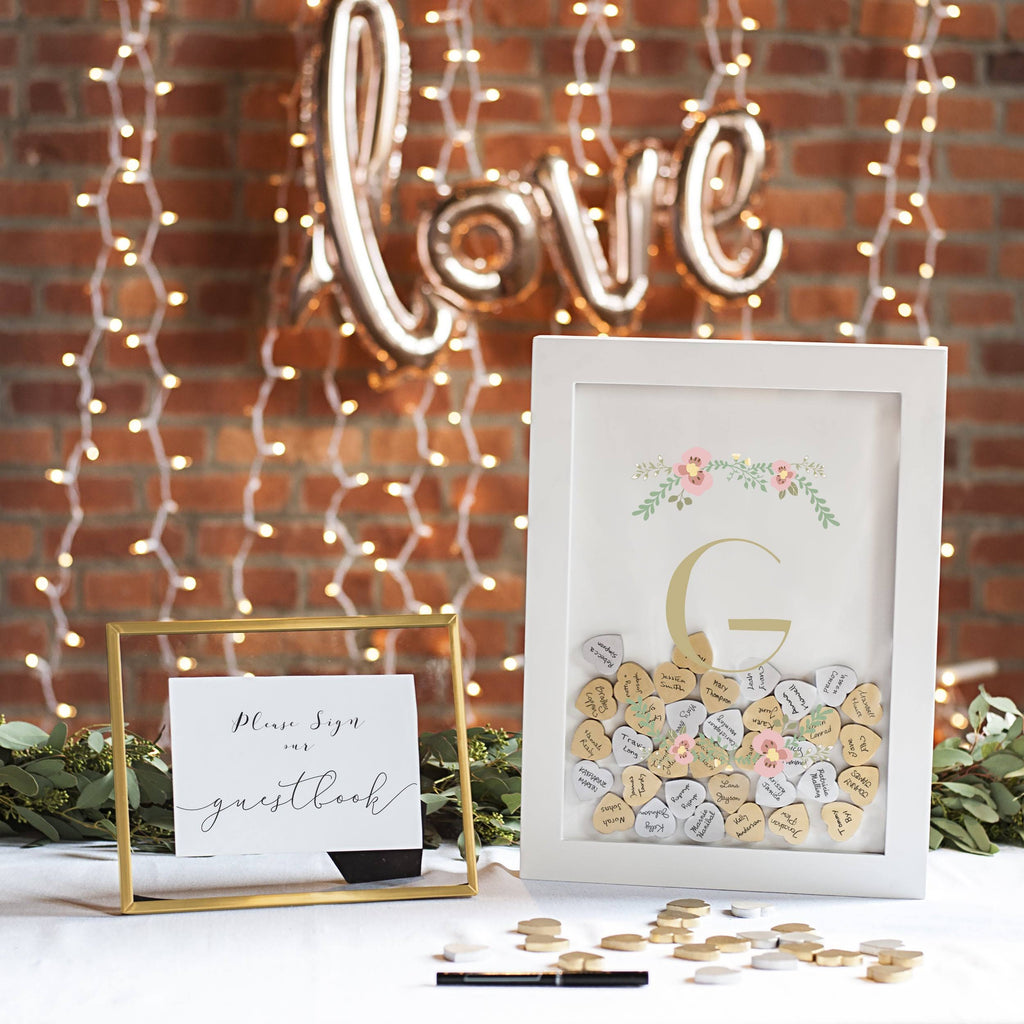Floral Heart Drop Guestbook K818144