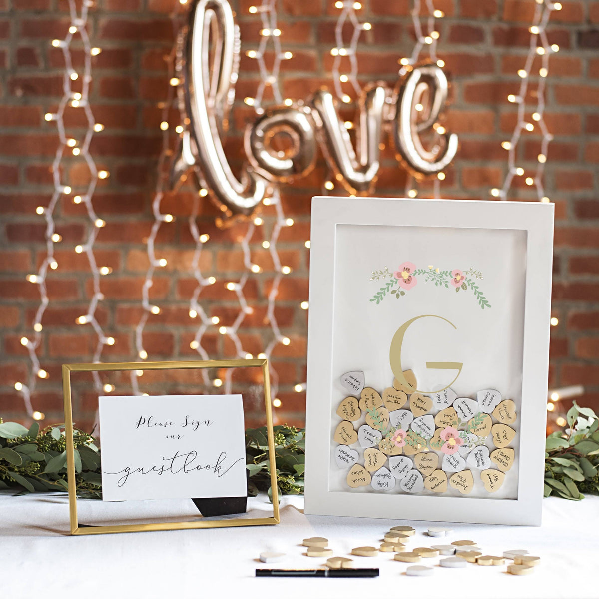 Floral Heart Drop Guestbook K818144