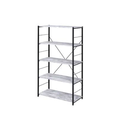 Black Finish 5 Shelves Bookshelf F60874