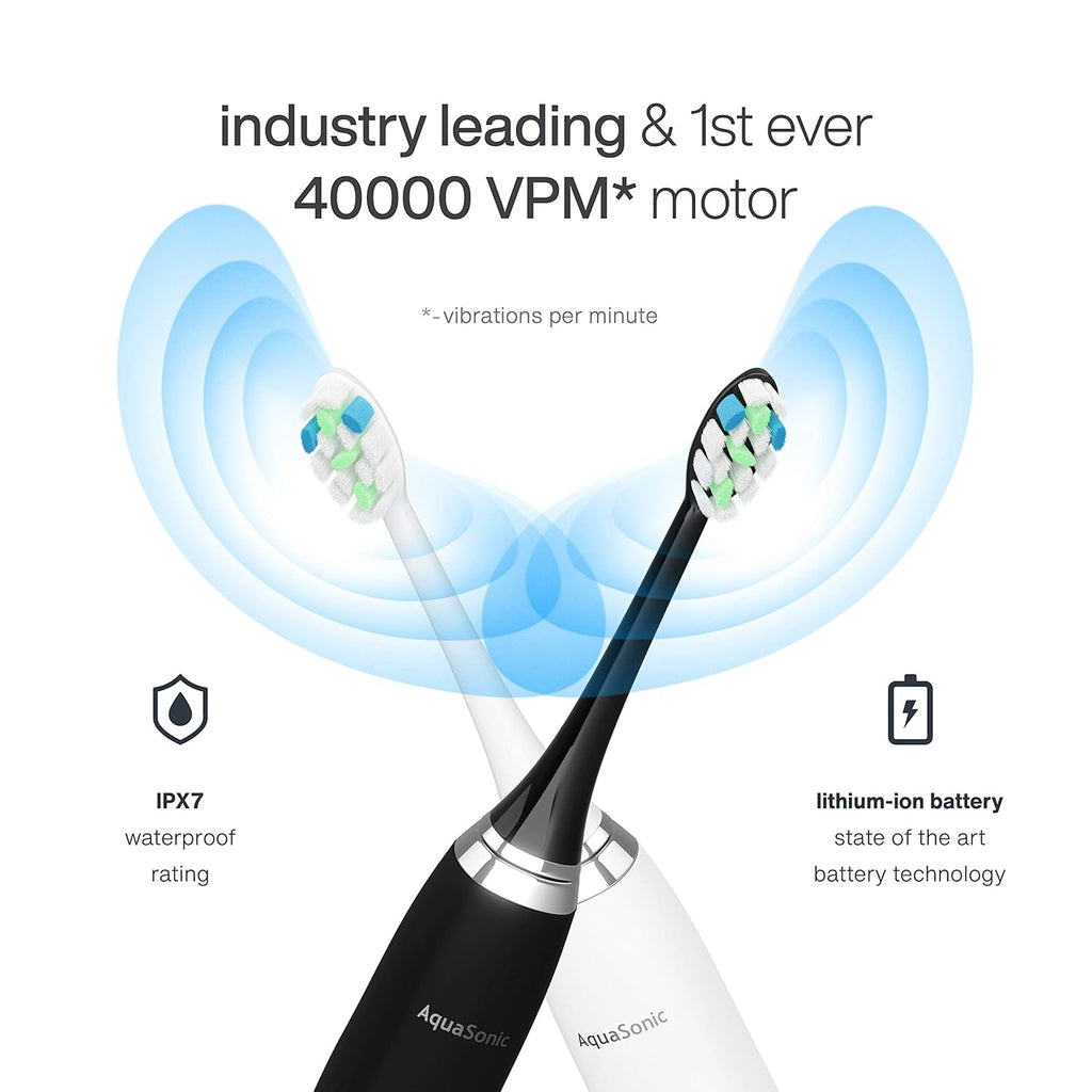 Electric Smart Toothbrush with UV Sanitizing Charging Base, 10 Brush Heads, 2 Travel Cases, Pack of 2 Q59347