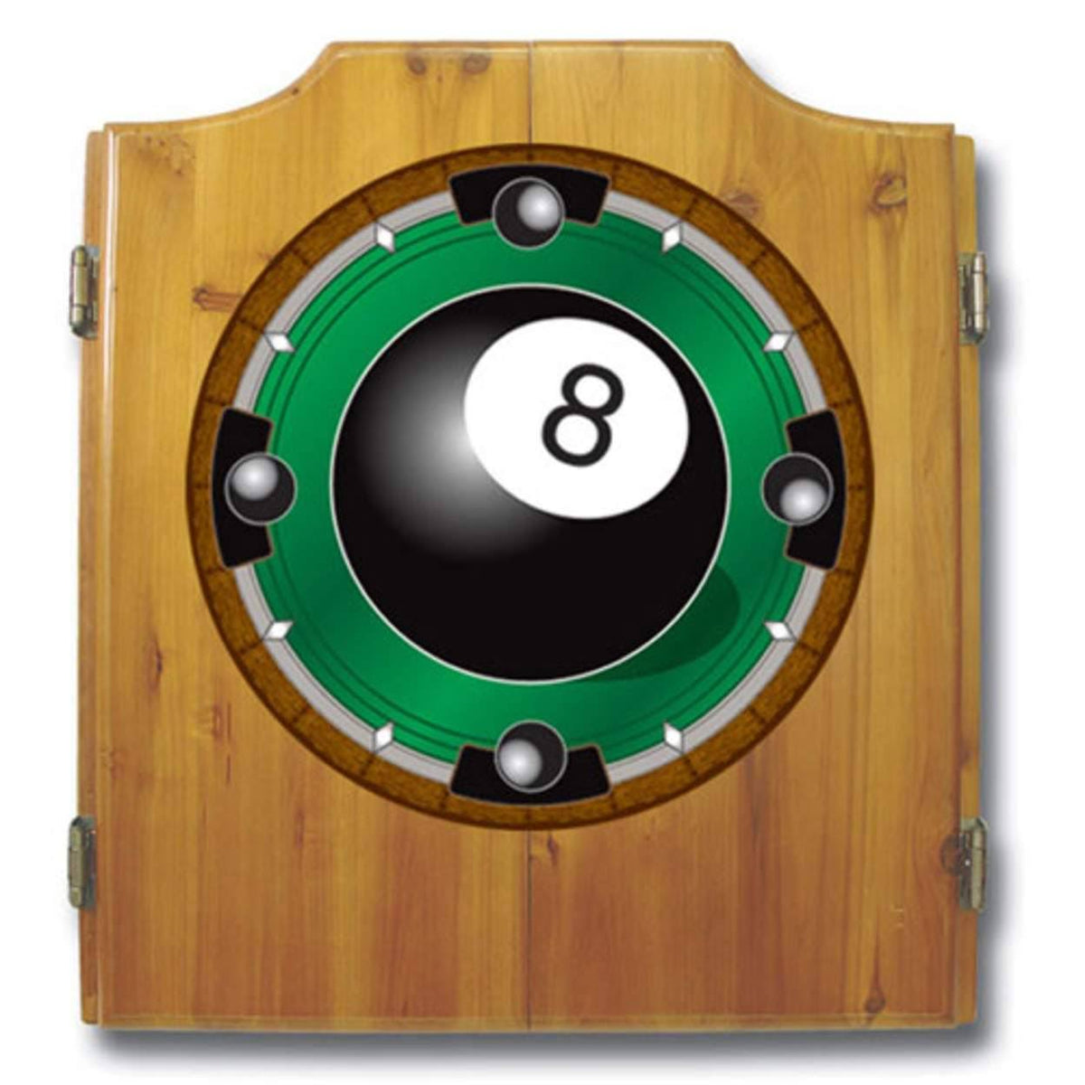 8-Ball Dart Cabinet with Darts and Board E4601