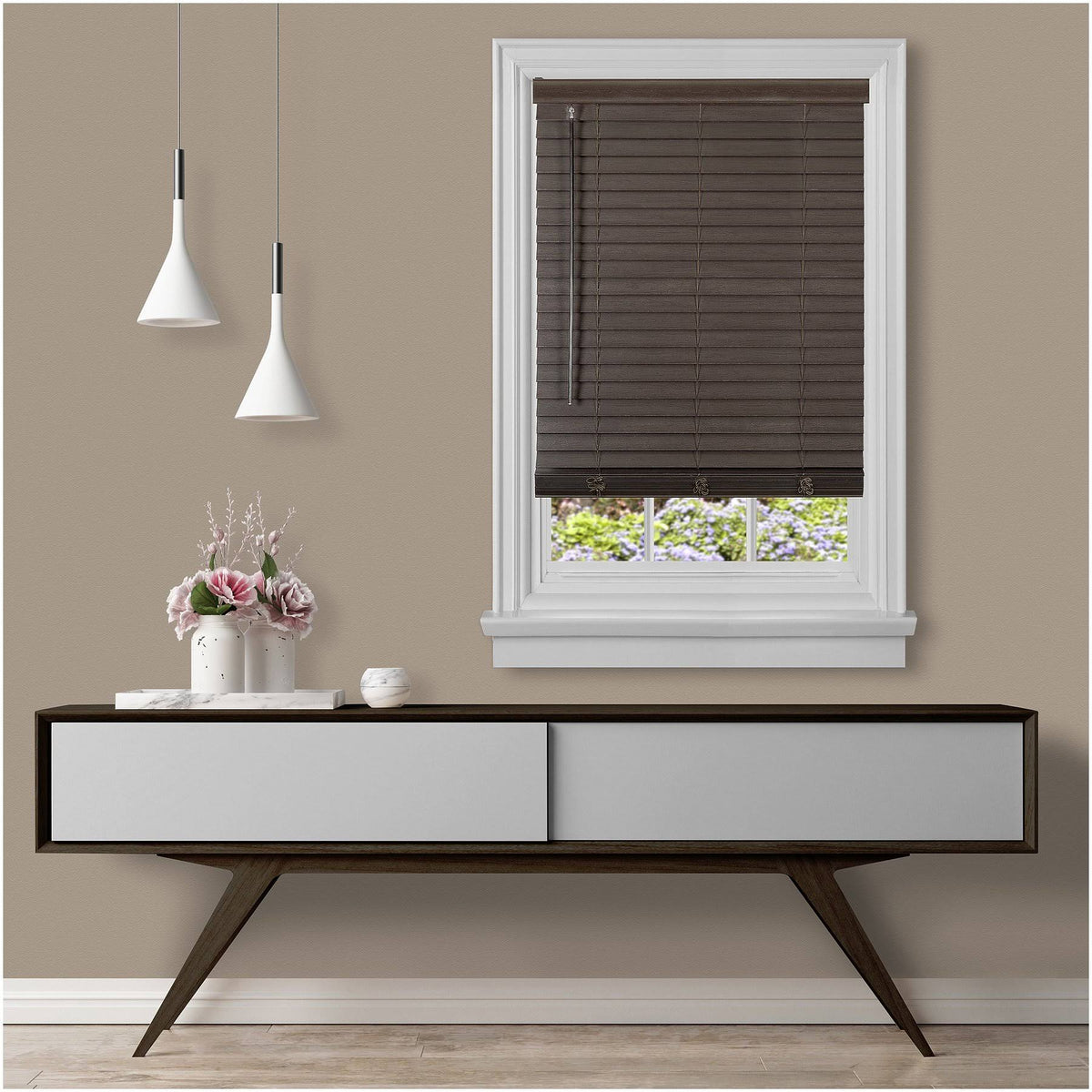 Cordless Vinyl Mini Blind with 2 inch Slats D361