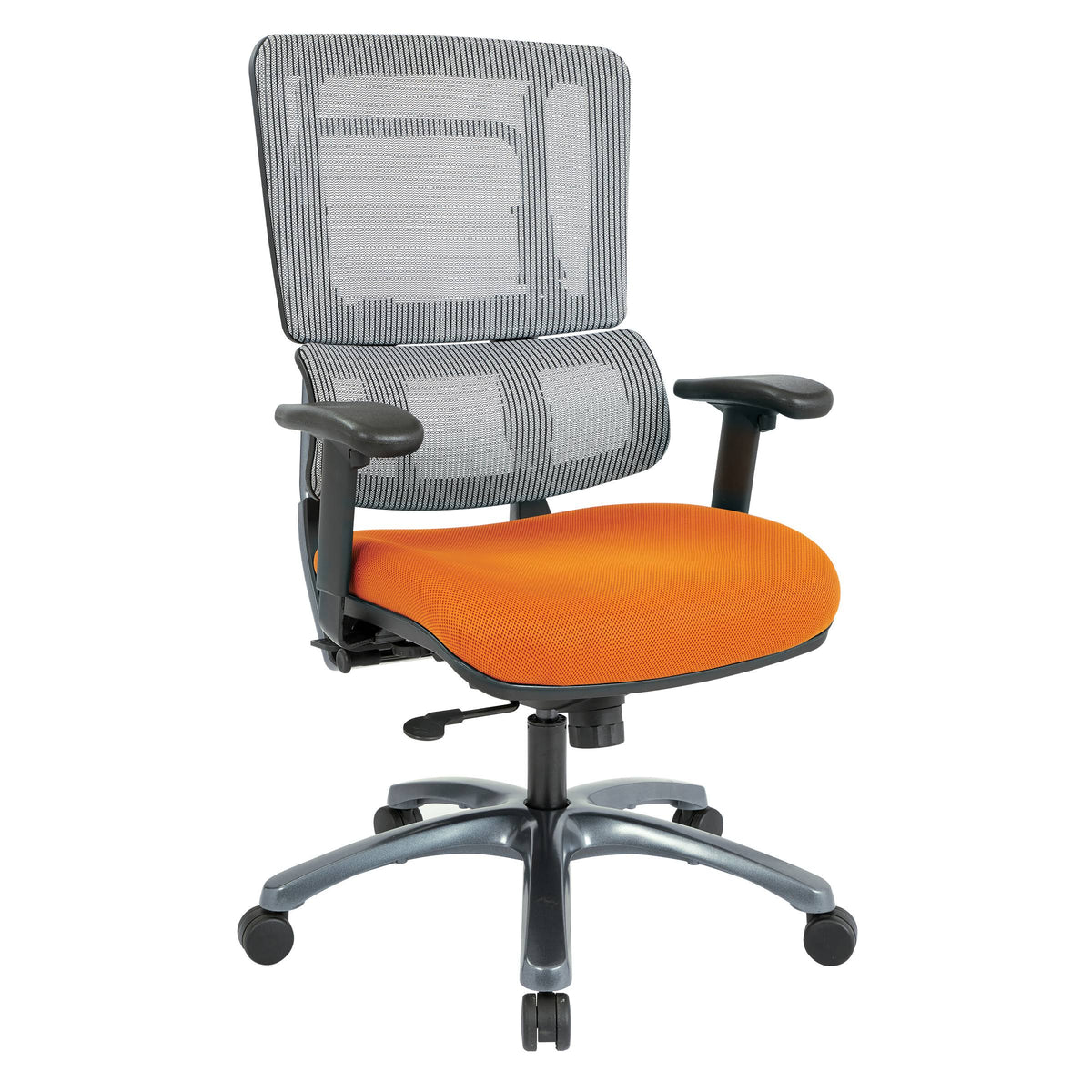 Orange Grey Mesh Back Chair with Titanium Base S999