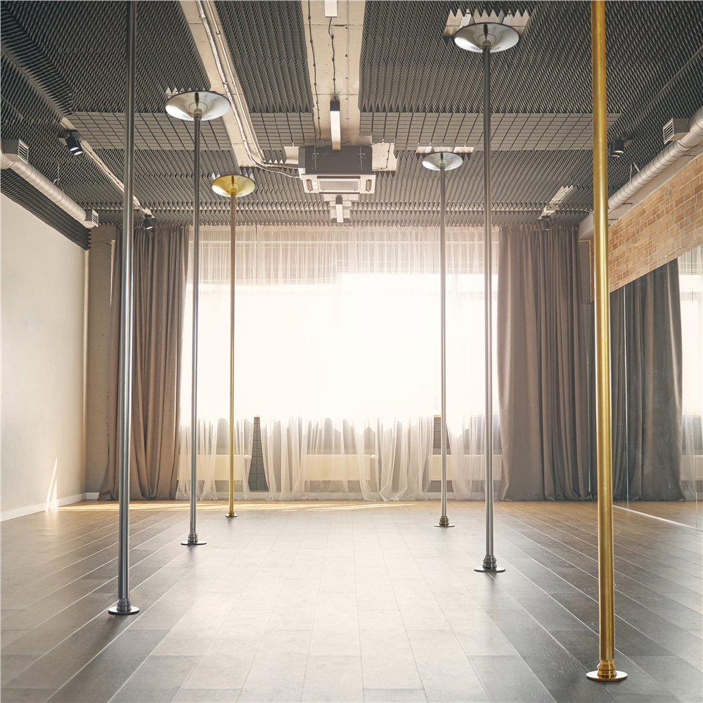 Gold Height Adjustable Spinning Static Dance Pole E815278