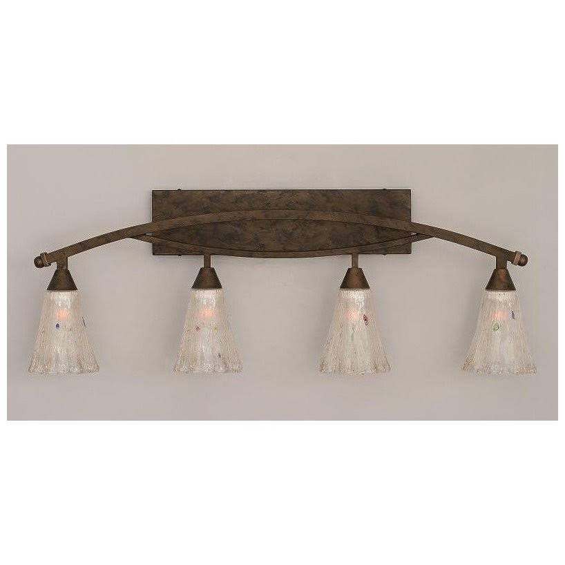 Four Light Bath Bar Bronze Finish with Frosted Crystal Glass N875529