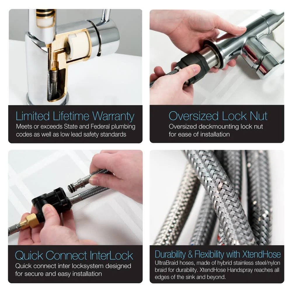Brushed Nickel Pull Out Kitchen Faucet E506435