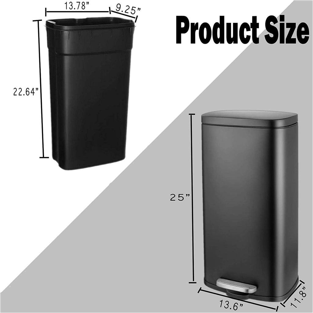 Black Stainless Steel Trash Can T282264