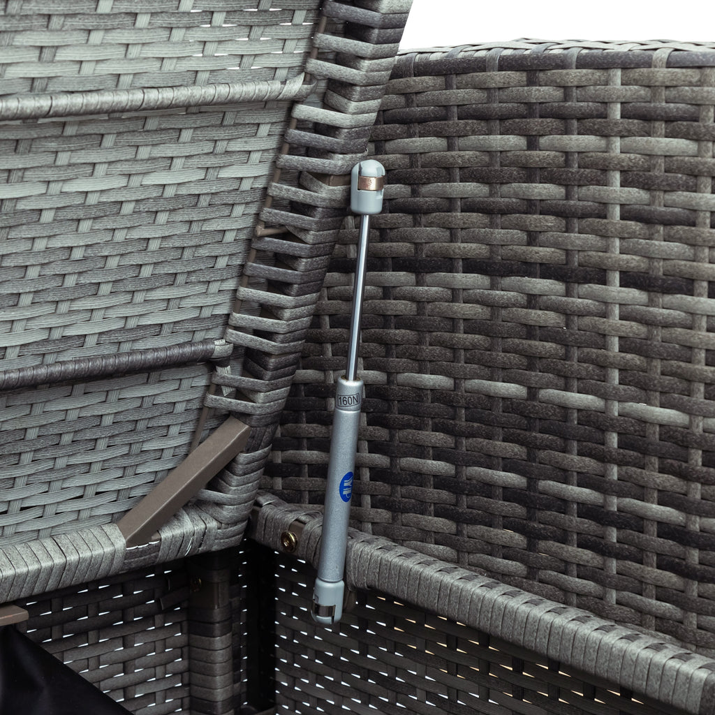 Gray PE Wicker Patio Sofa Set with Glass Table S3937