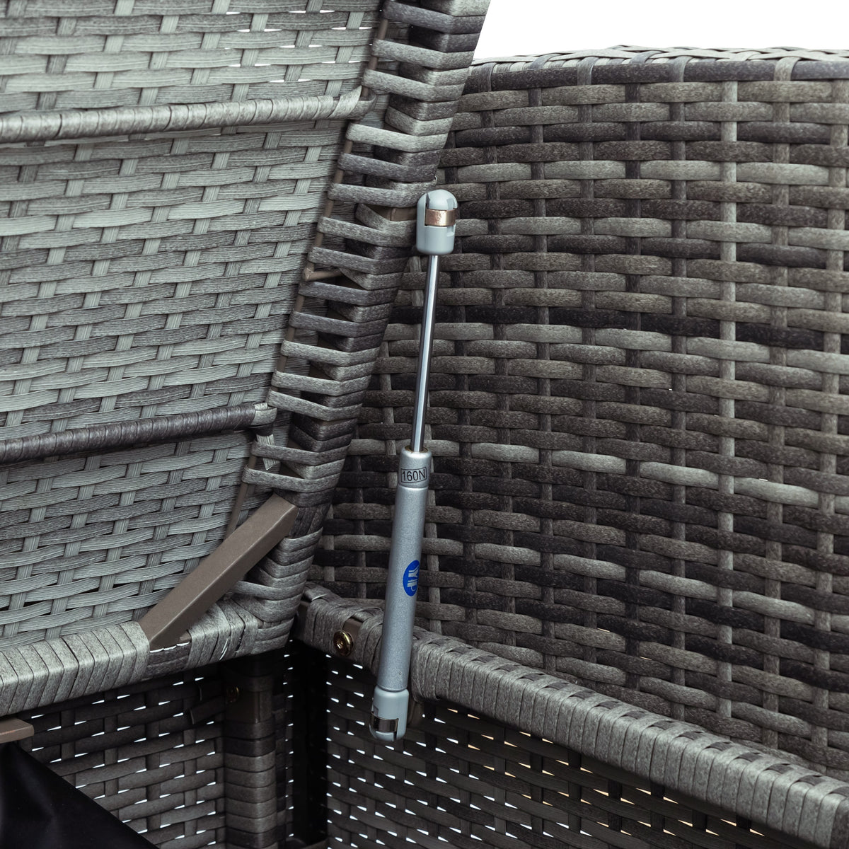 Gray PE Wicker Patio Sofa Set with Glass Table S3937