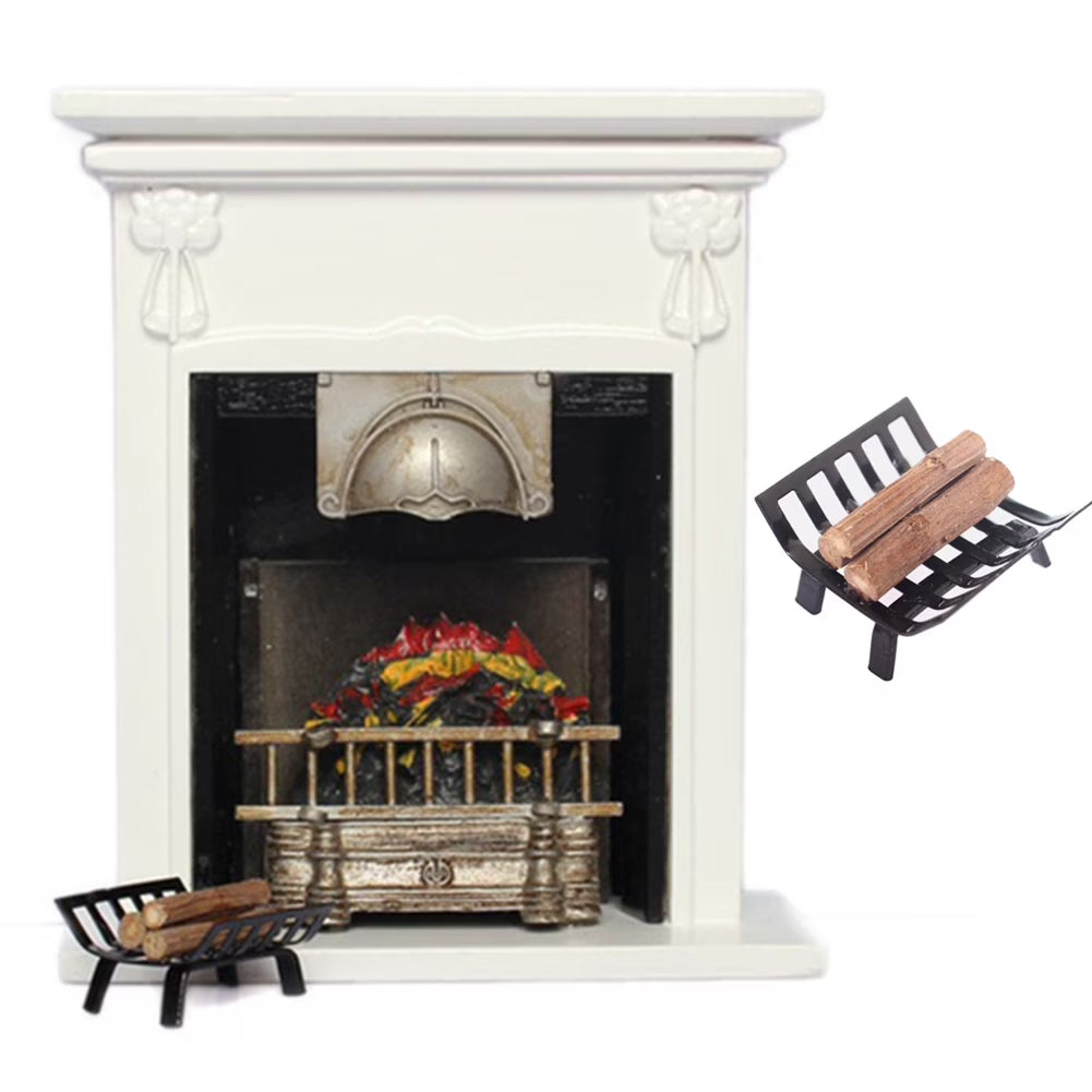 1/12 Metal Rack with Firewood Doll House Furniture Y311358