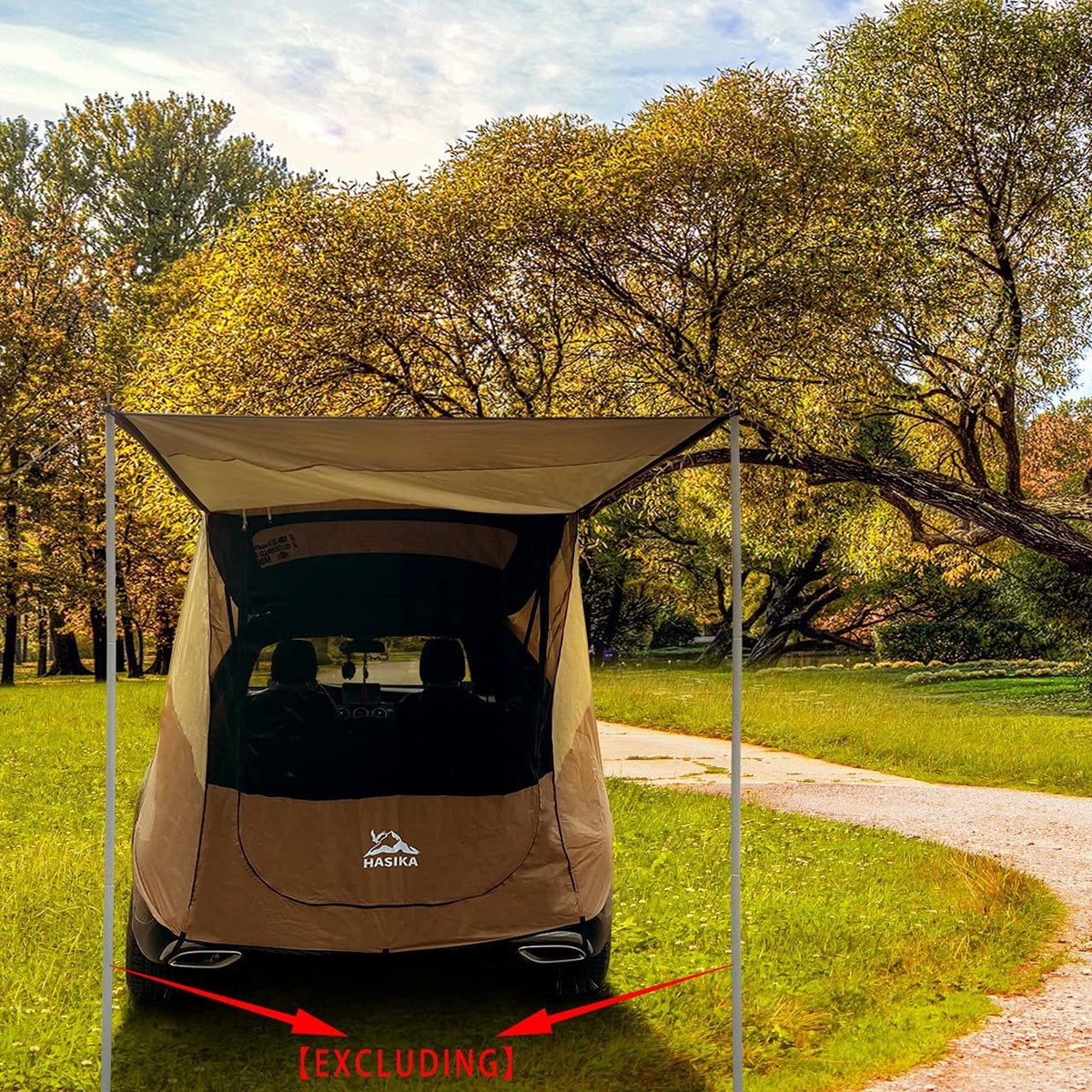Yellow Waterproof Awning Tent for SUV T652175