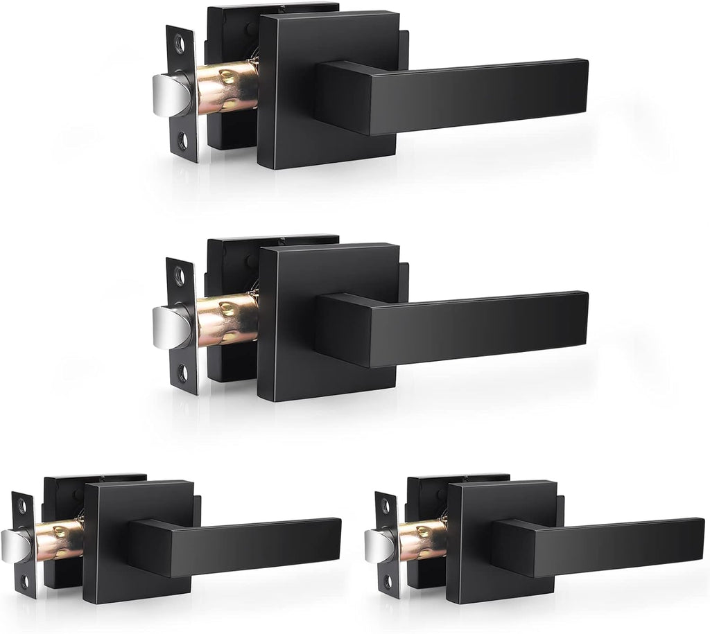 Matte Black Square Heavy Duty Passage Door Levers K514981