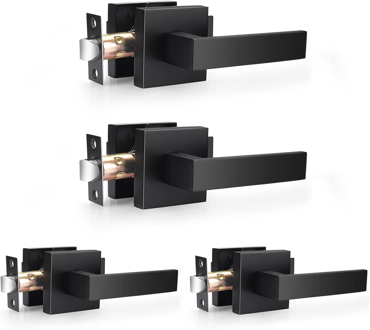 Matte Black Square Heavy Duty Passage Door Levers K514981