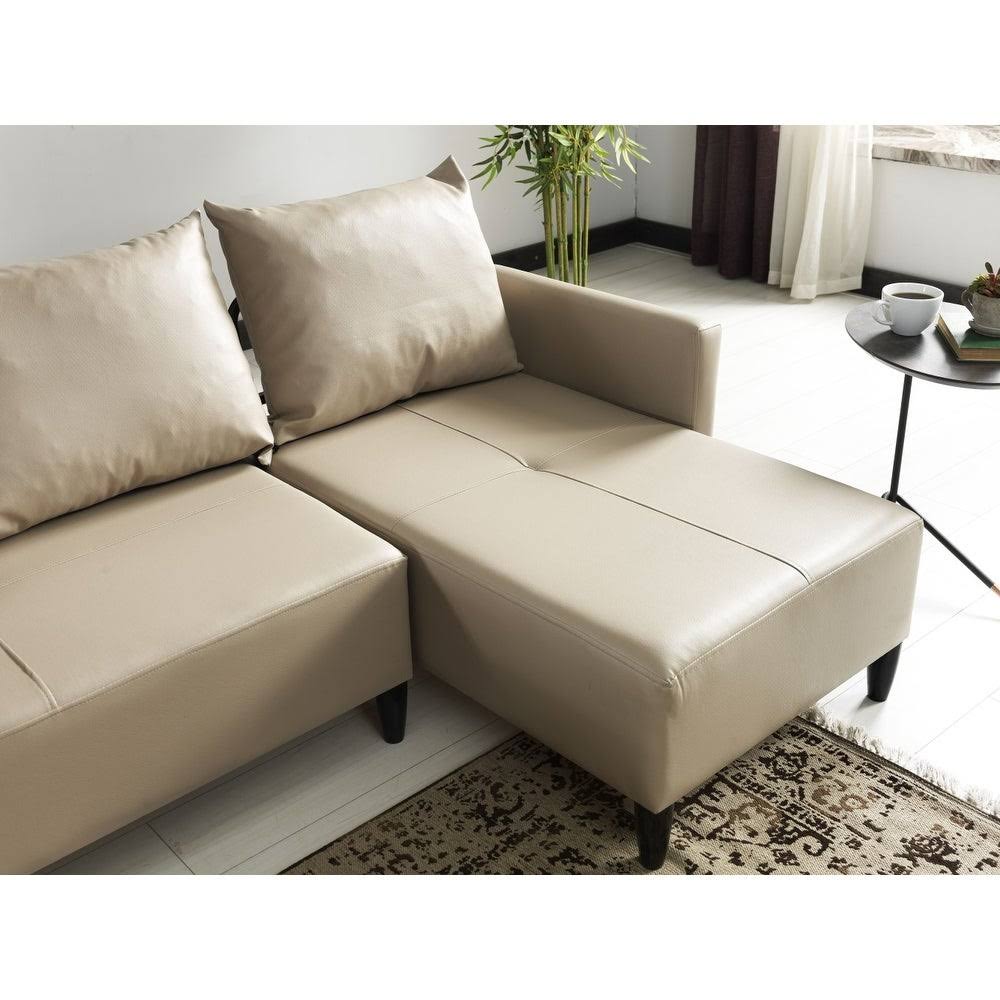 Contemporary Faux Leather Reversible Sectional S4715