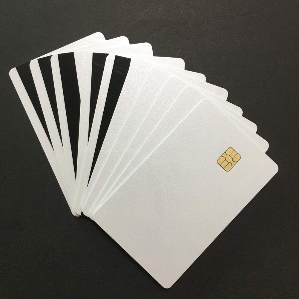 SLE4442 Chip Pearl White PVC Blank Card with Hi-Co Magnetic Stripe -10pcs Q928