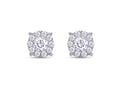 1 Carat Round Cut Lab Created Moissanite Halo Stud Earrings 14K White Gold Plated 925 Sterling Silver L8341