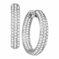 14K White Gold Round Hoop Earring Y205