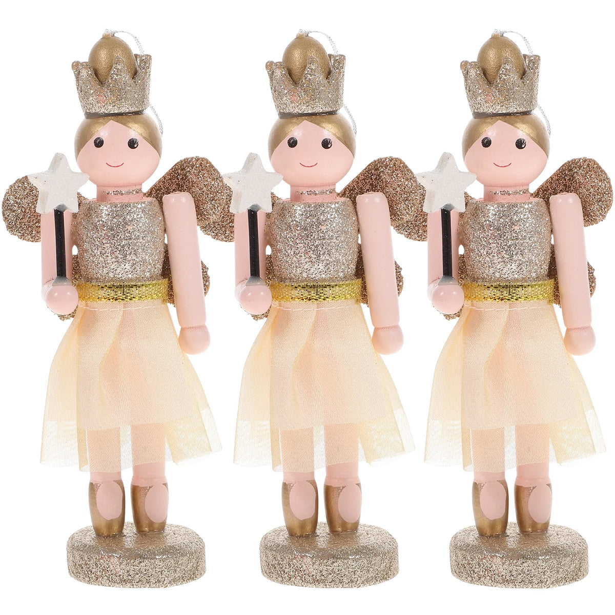 3Pcs Wooden Nutcracker Doll Toys P78458