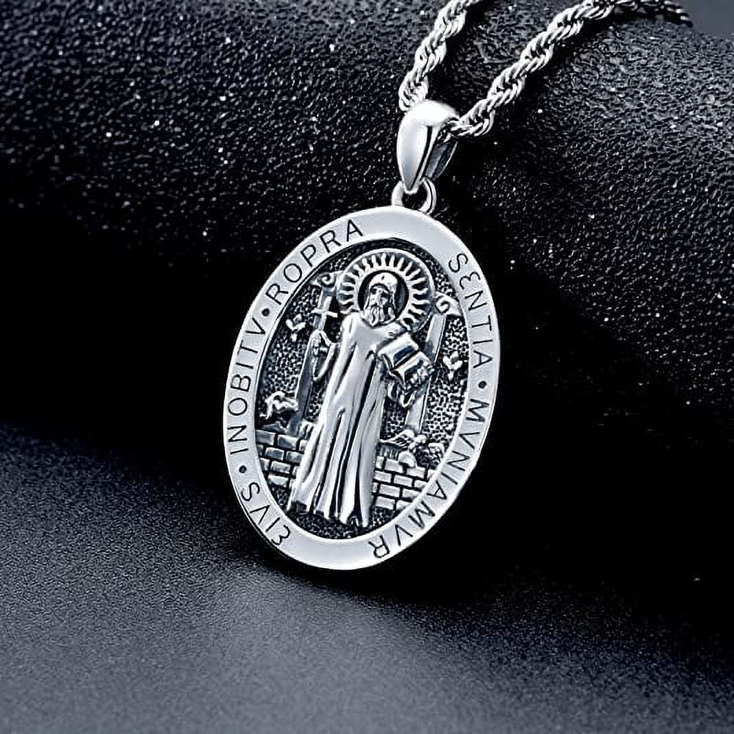925 Sterling Silver Amulet Pendant Necklace with Stainless Steel Chain R63923