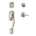 Camelot Single Cylinder Handleset and Left Hand Accent Lever, Satin Nickel S247