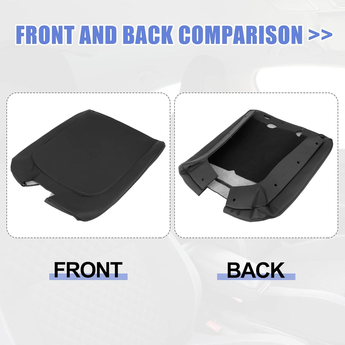 Black Microfiber Leather Center Console Lid Armrest Cover W542