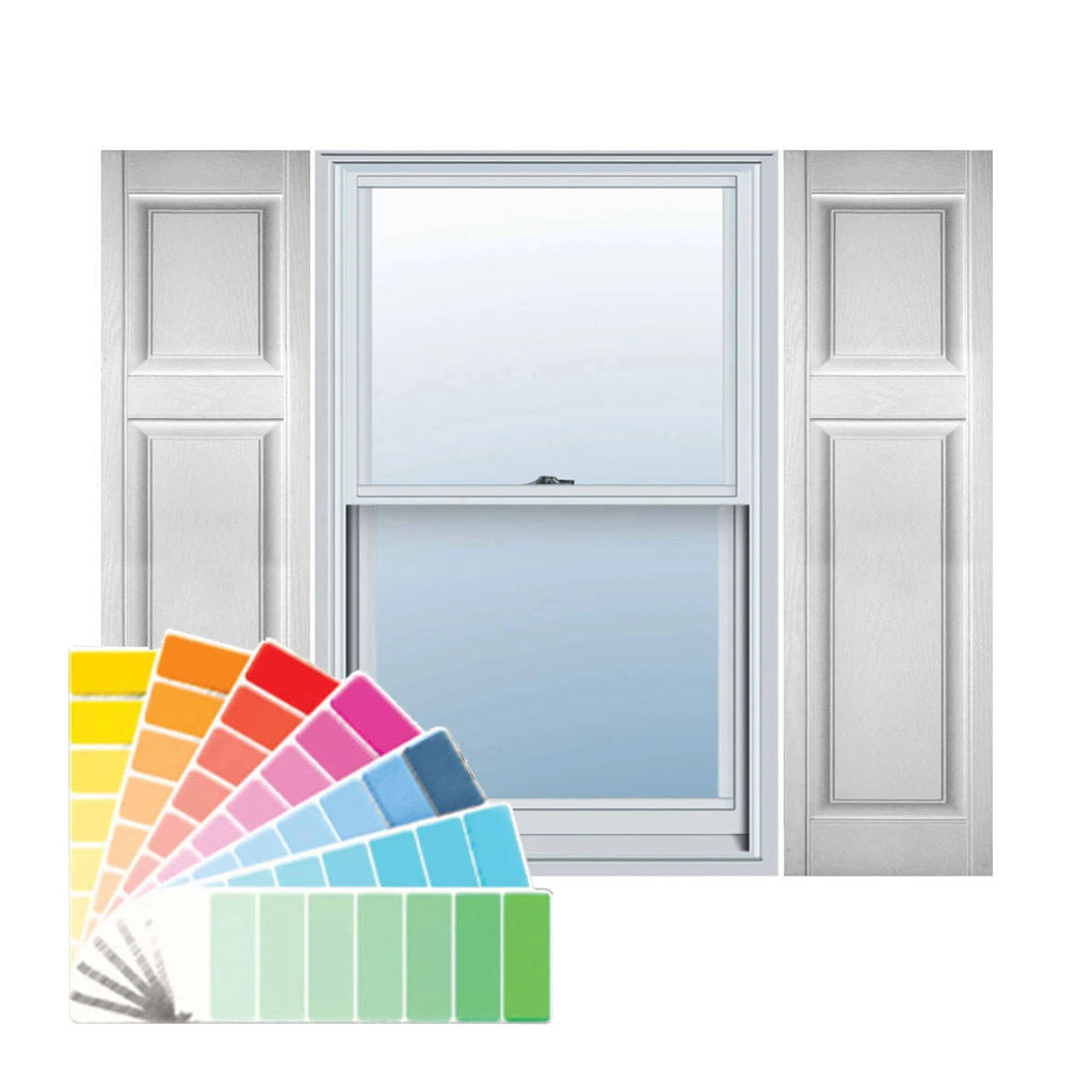 12 inch x 78 inch Paintable Vinyl Raised Panel Shutters K2800
