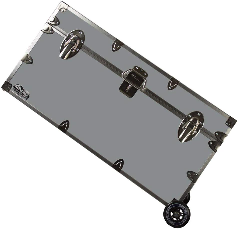 Large 32 x 18 x 16.5 Inches Lockable Footlocker with Wheels X2523