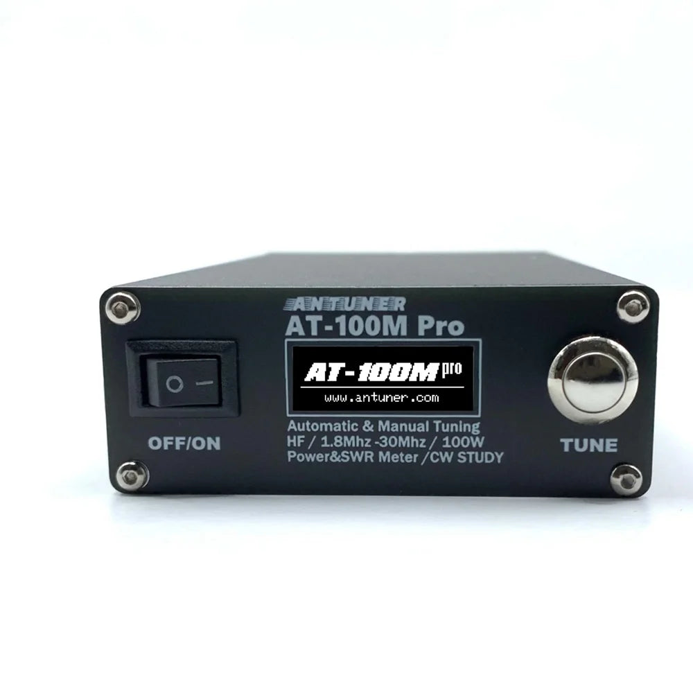 AT100M Antenna Tuner 1.8Mhz-30Mhz Automatic/Manual Tuning 100W Standing Waves Meter Multifunctional HF Radio Meter Morse Code Exerciser Supported M964