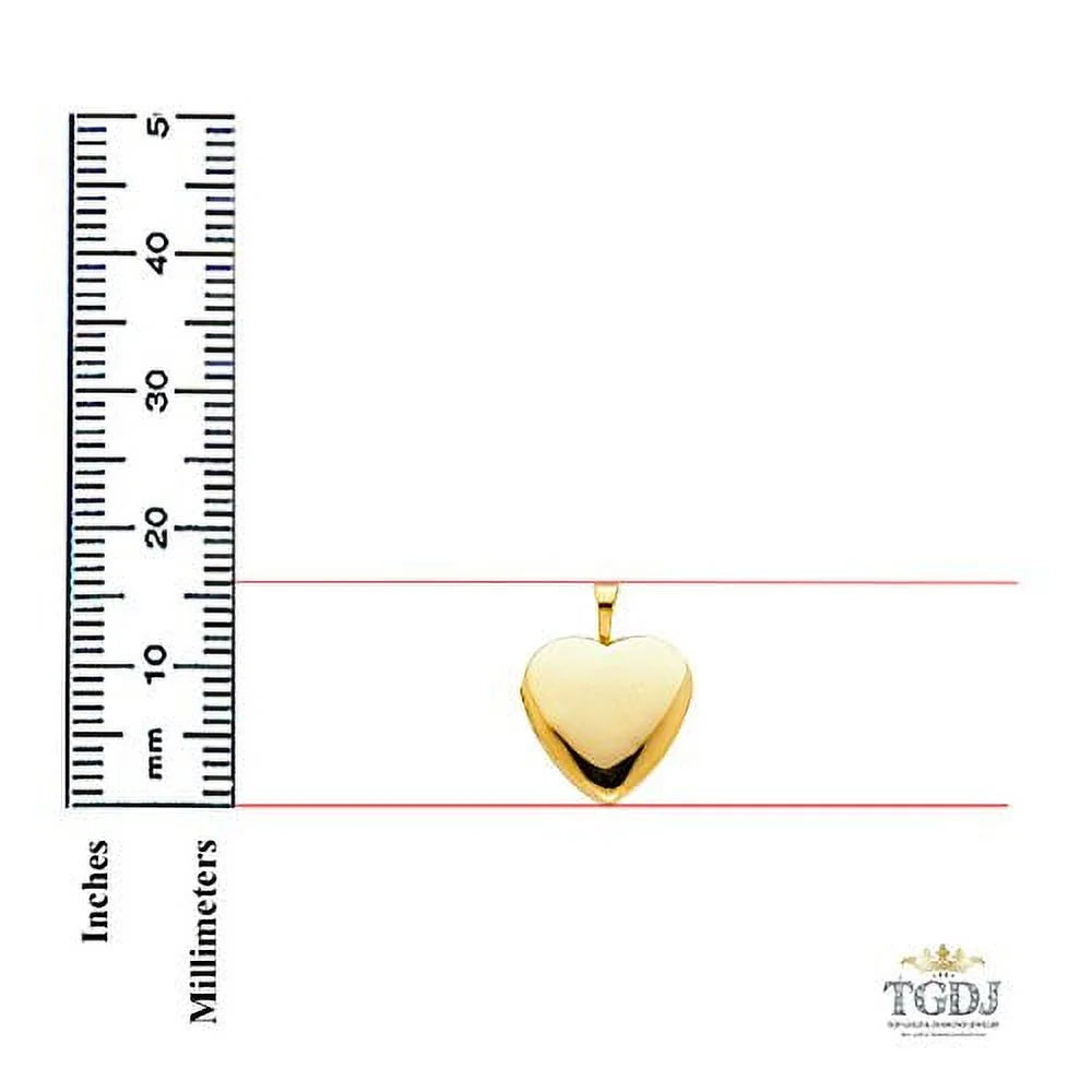 14k Yellow Gold Heart Locket Pendant with 0.8 mm Wheat Chain 16'' - 22'' G73462
