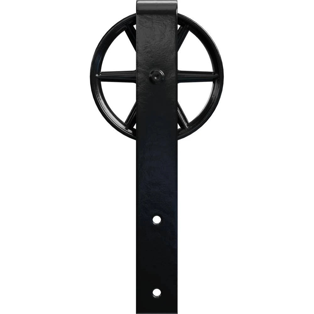 Black Wagon Wheel Roller Hanger for Barn Door T70209