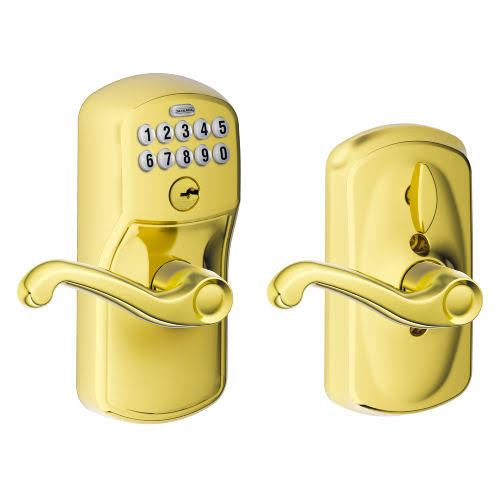 Satin Nickel Keypad Entry Lever with Flex Lock R183772