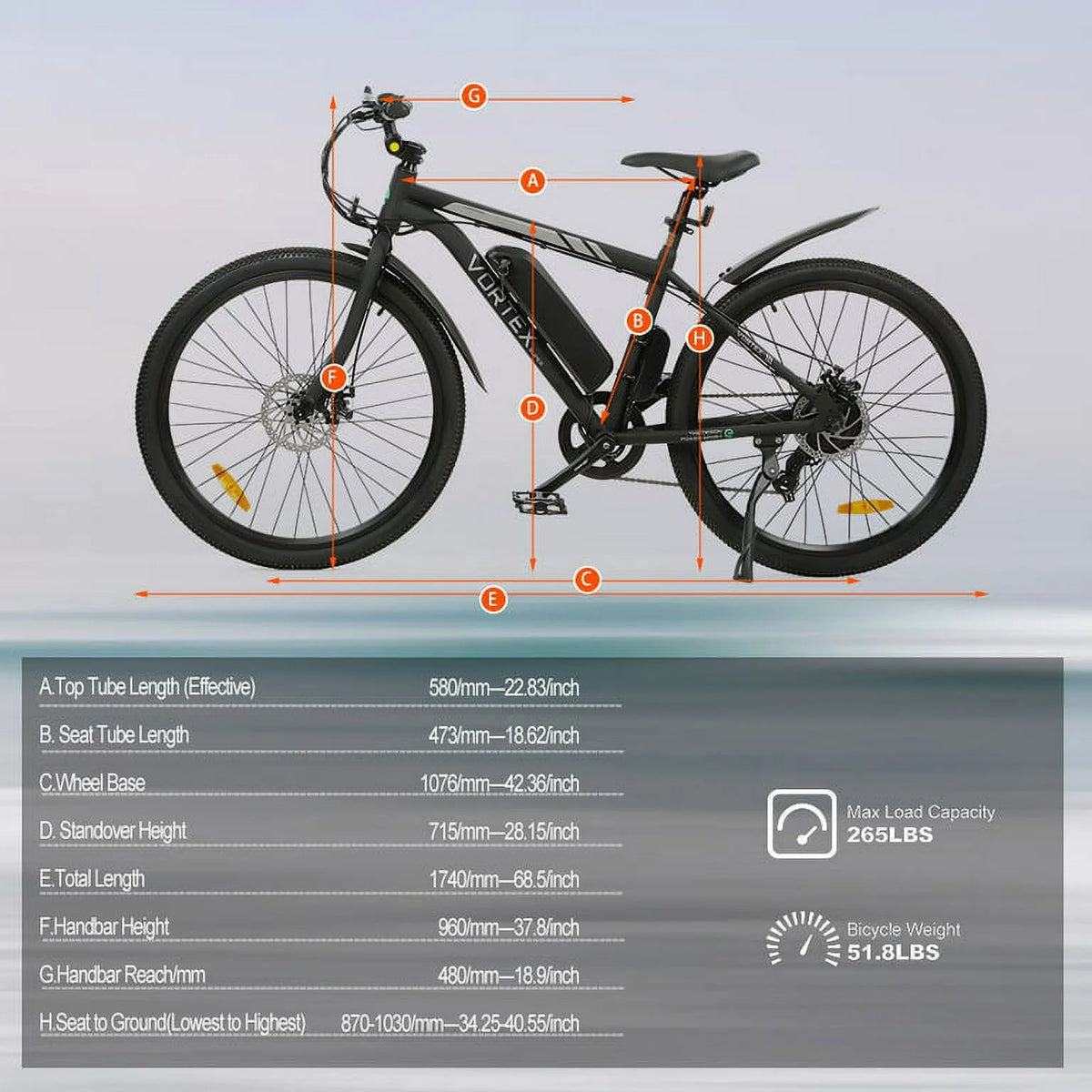 Black 26 In. 36 V 350 W 12.5 AH 7 Speed Electric Bike A283