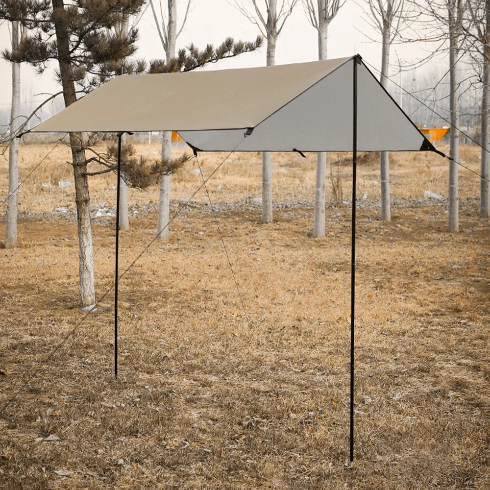 Camping Awning Tarp with Poles Waterproof Sun Shade Q4108