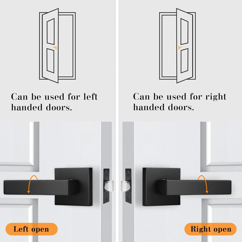 Matte Black Square Heavy Duty Passage Door Levers K514981