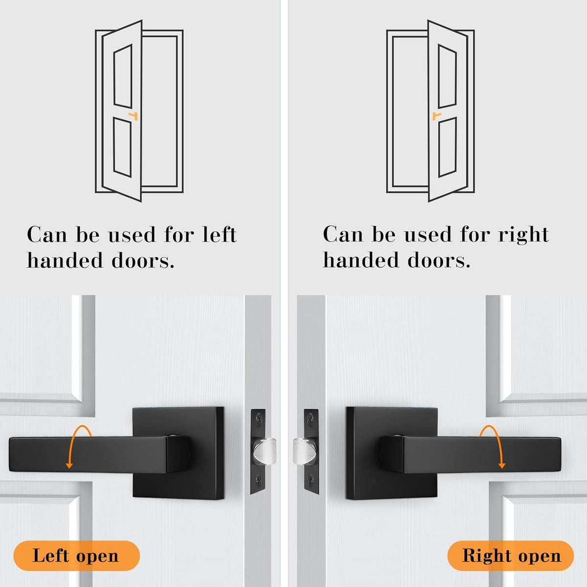 Matte Black Square Heavy Duty Passage Door Levers K514981